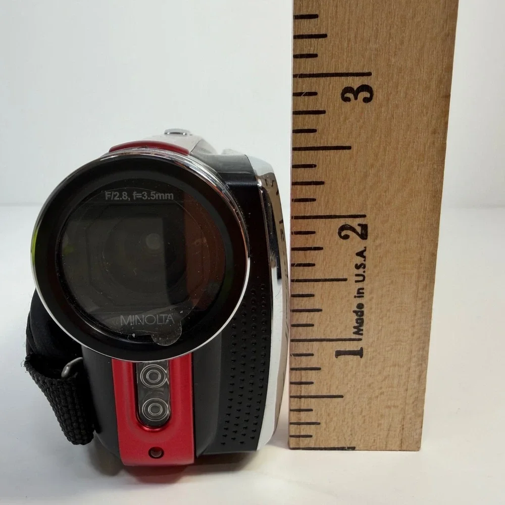 Minolta MN50HD Red 1080p FHD Digital Camcorder 20.0MP Video Camera Bundle
